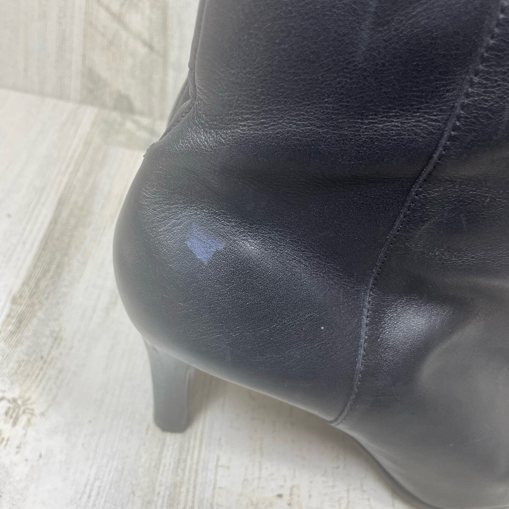 ANTONIO MELANI Black Knee High Square‎ Toe Heeled Smooth Leather Boots size 7.5 - Picture 6 of 10